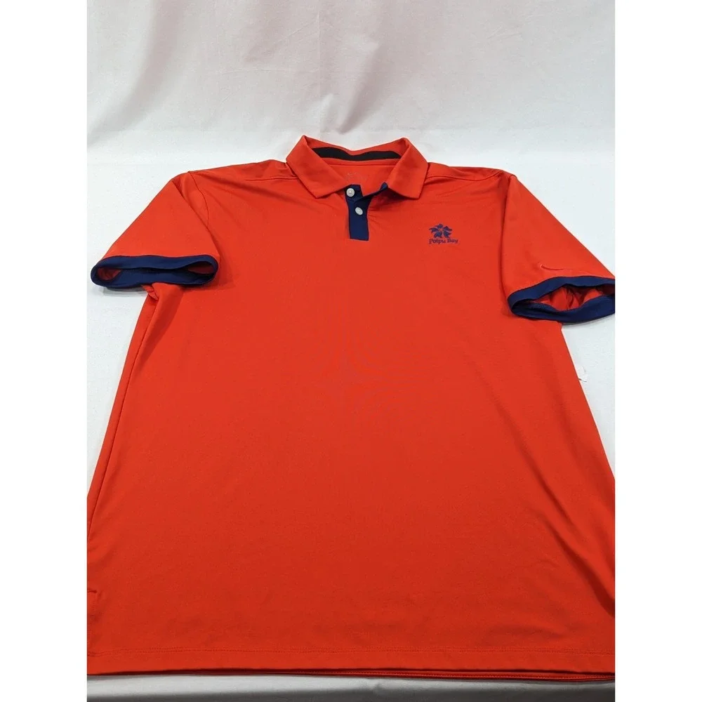 Nike  Dri‎ Fit Mens M Polo Shirt Orange Swoosh Logo Embroider Poipu Bay Golf